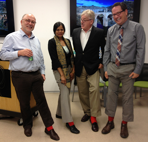 Fikret and colleagues in red socks